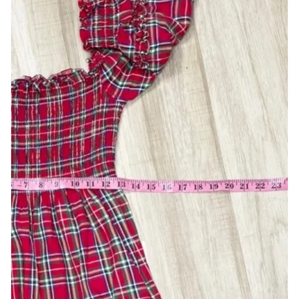 Hill House Red Plaid Tiered Midi Dress - Picture 13 of 13